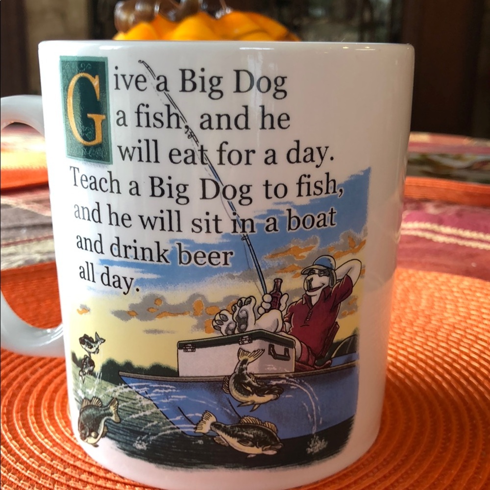 Humorous Fishing Dog Mug